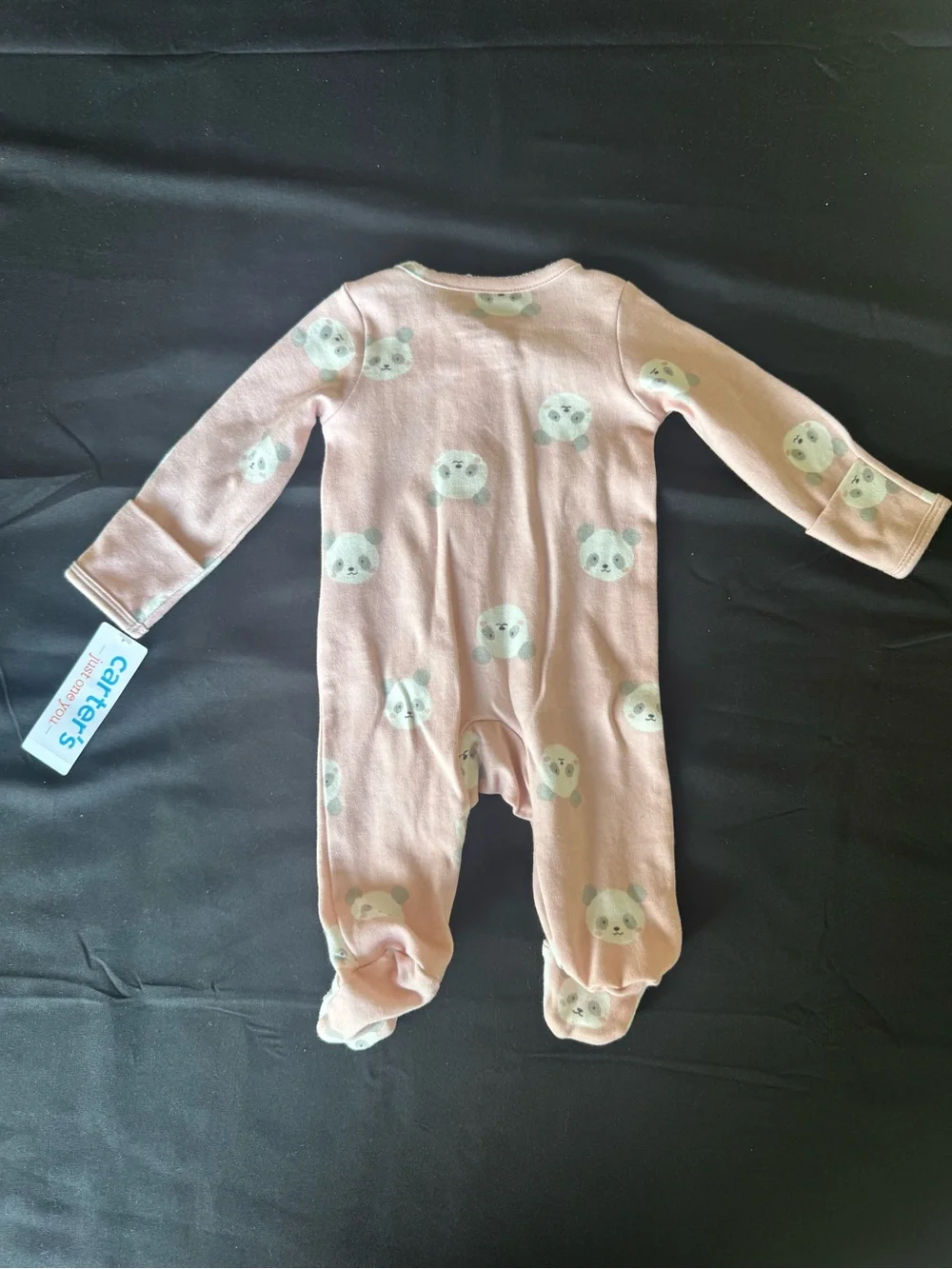 NWT Just One You Carter's Baby Girl Newborn Pink Panda 2-Way Zip Footed Sleeper